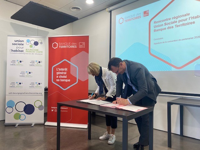 Signature convention USH BFC-Banque des Territoires BFC